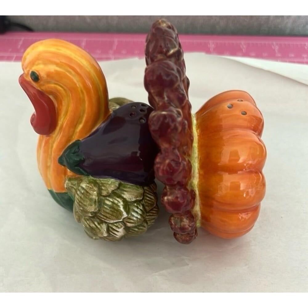Department 56 Turkey Veggie Figural Salt & Pepper Shakers